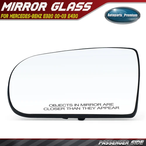 Driver Mirror Glass w/ Heated & Power Adjust for Mercedes-Benz E320 00-03 E430