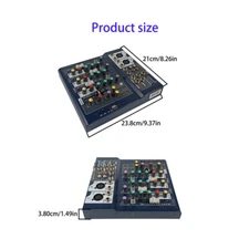 4 Channel Audio Mixer Bluetooth USB DJ Sound Mixing Console Studio Karaoke Mixer