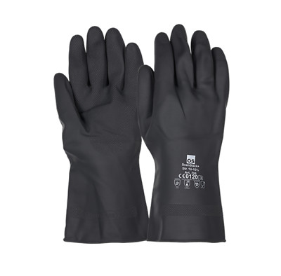 10x Extra dicke Gummihandschuhe schwarz Latex Öl Säurefest Industriehandschuh