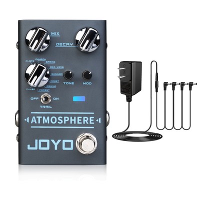 JOYO Atmosphere Reverb Guitar Pedal with 9 Digital Reverb Types 9V Power Adapter