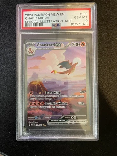 2023 POKEMON MEW EN-151 SPECIAL ILLUSTRATION RARE #199 CHARIZARD EX PSA 10