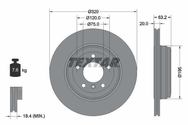Disques de frein Textar 92122703 ventilés avec haute dissipation thermique