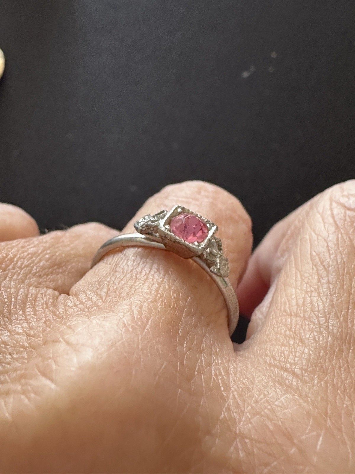 Vintage Artisan Ruby Ring  Adjustable Size 8.5 - image 8