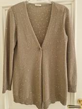 Bruno Manetti Strickjacke Gr.48 Nude Beige mit Palietten Kaschmir Top Zustand