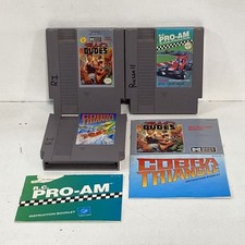 R.C. Pro-Am Bad Dudes Cobra Triangle 3 NES Game Lot with Manuals Nintendo