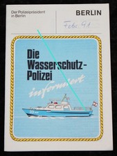 Die Wasserschutz - Polizei Berlin ,Broschüre 1991
