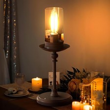 Retro Cordless Touch Dimmable Table Lamp, 5200mAh Features 3 Color Temperatur...
