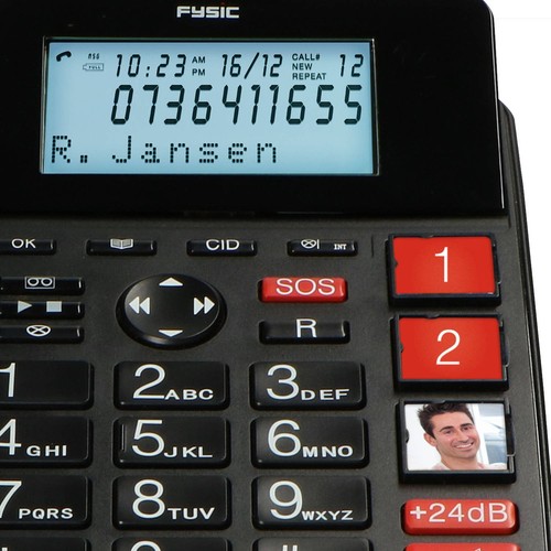 FX3960 Telephone Filaire - avec emetteur d'Alarme SOS sans Fil - Grand ecran ret - Zdjęcie 4 z 6