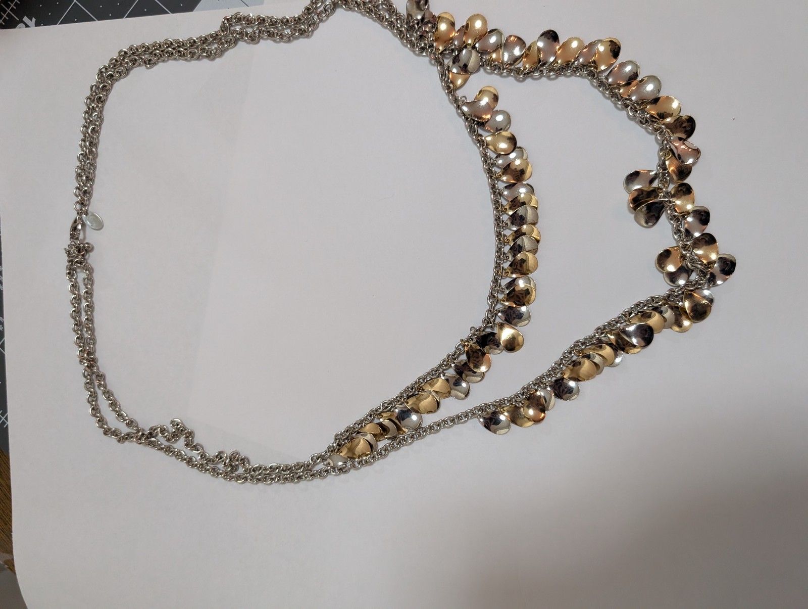 Chico's Multi-Strand Statement Necklace Two-Tone … - image 3