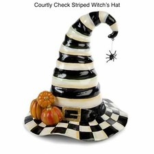 Mackenzie Courtly Check Striped Witch's Hat Childs Pumpkin Spider New