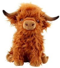 Highland Cow Stuffed Animal Toy, Cute Realistic Highland Brown Highland Cows