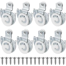 8 Pack Sliding Closet Door Hardware Rollers Wardrobe Cabinet Door Hangers Kno...