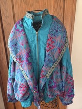 Lavon Windbreaker Track Jacket Multicolor Large 90s Vintage Retro Full Zip