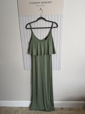 New Look Maternity Olive Green Maxi Dress with Ruffle Detail size 18 #2079