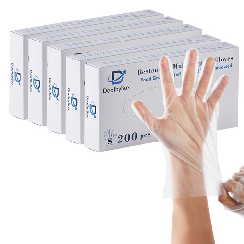 1000pcs Plastic Food Safe Gloves, Disposable Gloves for Restaurant Cooking, F...