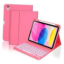 Folio Keyboard Case for iPad A16 11th Generation 11 Inch 2025 , iPad Pink