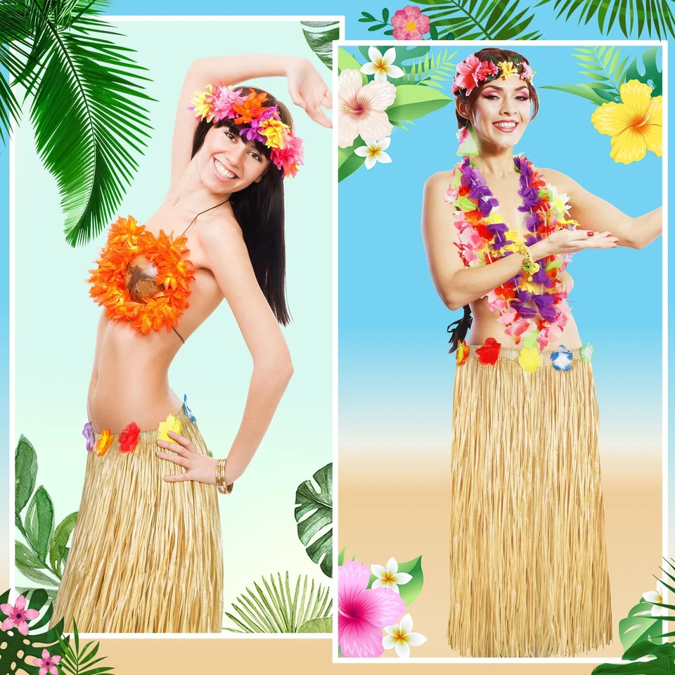Luau Party Decorations, 2PCS Gold Hawaiian Themed Table Skirt Party Decorations - Image 3 of 4