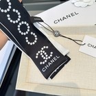 Chanel Women's Black Letter Print Scarf Hair Neck Tie With Gift Box — photo 3