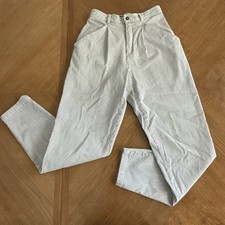 Vintage Liz Sport Pants 6 High Rise Pleated Taper Blue White Striped 90s