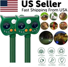 Upgraded Solar Ultrasonic Animal Repellent Dog Cat Skunk Deer Raccoon For Garden