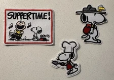 （Set Of 3) Peanuts Snoopy Embroidered Patches *Iron on or Sew on