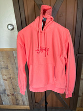 Stussy Embroidered Logo Hoodie Pink Coral Siz...