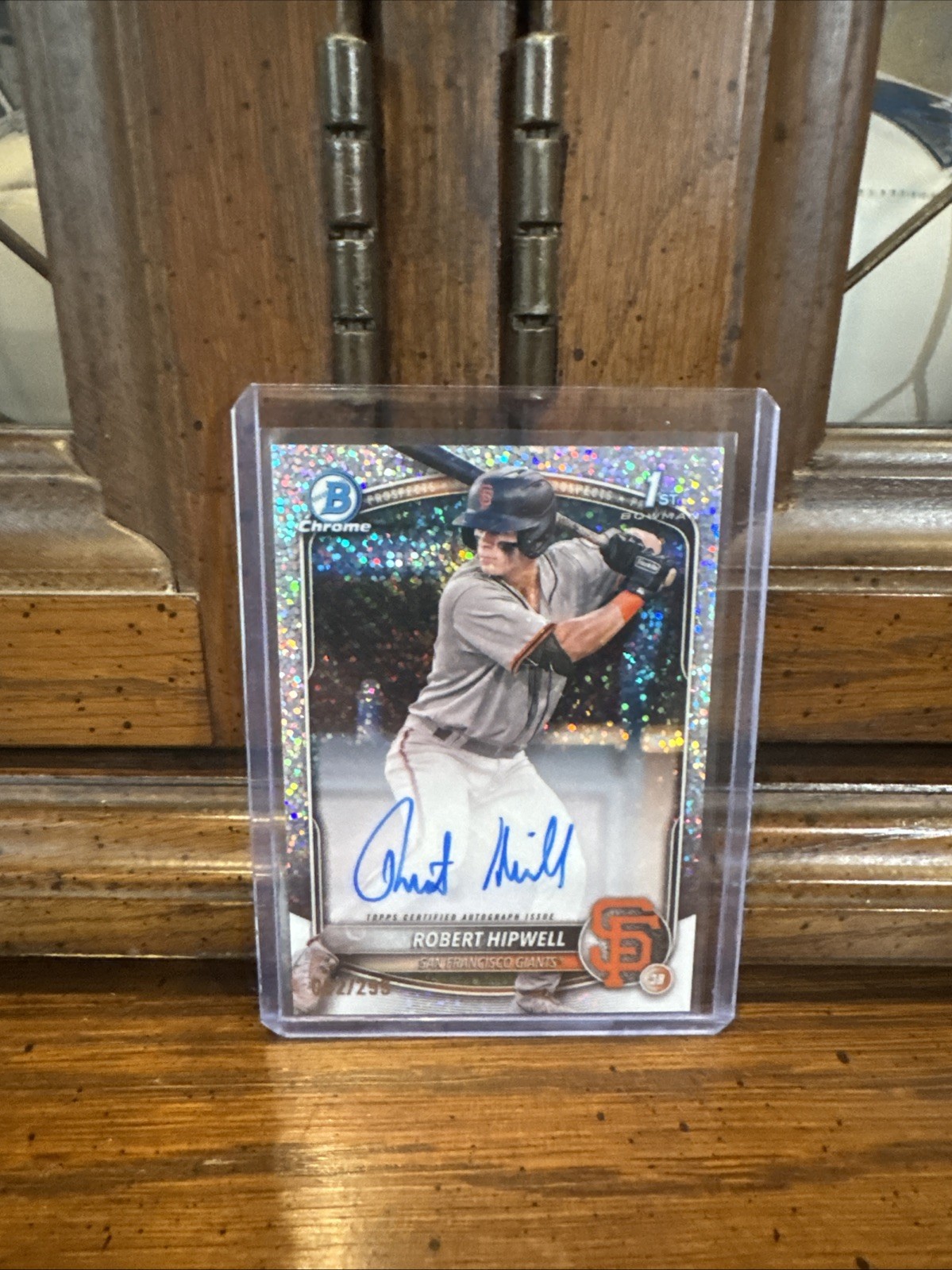 62/299! ROBERT HIPWELL 2025 BOWMAN CHROME 1ST AUTOGRAPH SPECKLE AUTO /299