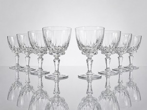 Vintage Franconia Crystal "Regent" Wine Glasses Claret Goblets - Set of 8