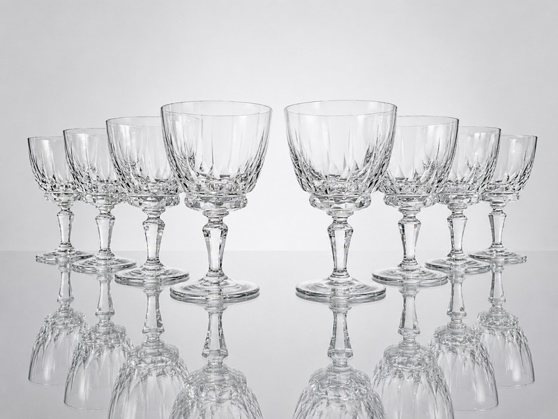 Vintage Franconia Crystal "Regent" Wine Glasses Claret Goblets - Set of 8