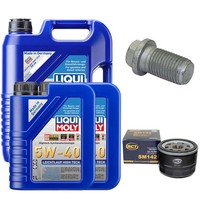 MotoröL Filter Set 5W-40 Liqui Moly 7 Liter + Schraube FüR Renault 19 I II 1.8