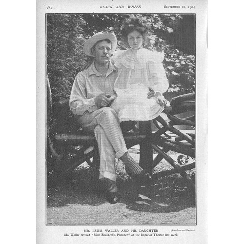 Mr Lewis Waller and his Daughter - Antique Print 1904