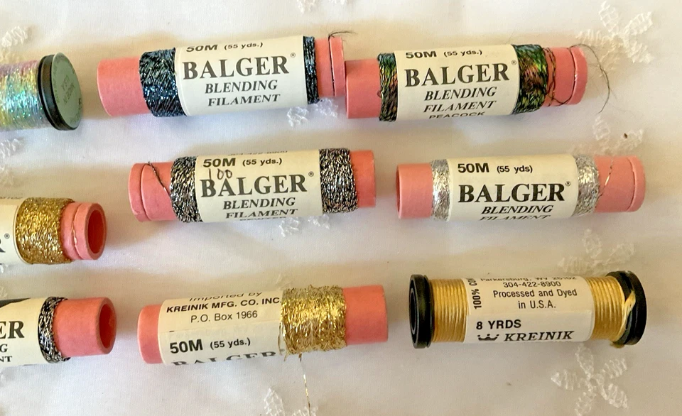 Kreinik Needlepoint Metallic Threads Lot of 9 Balger Blending Filament Metallics - Image 3 of 3