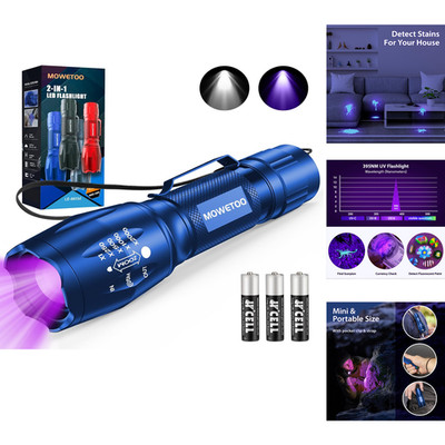 UV Taschenlampe 2 in 1 4 Modi 395nm Detektor Banknot