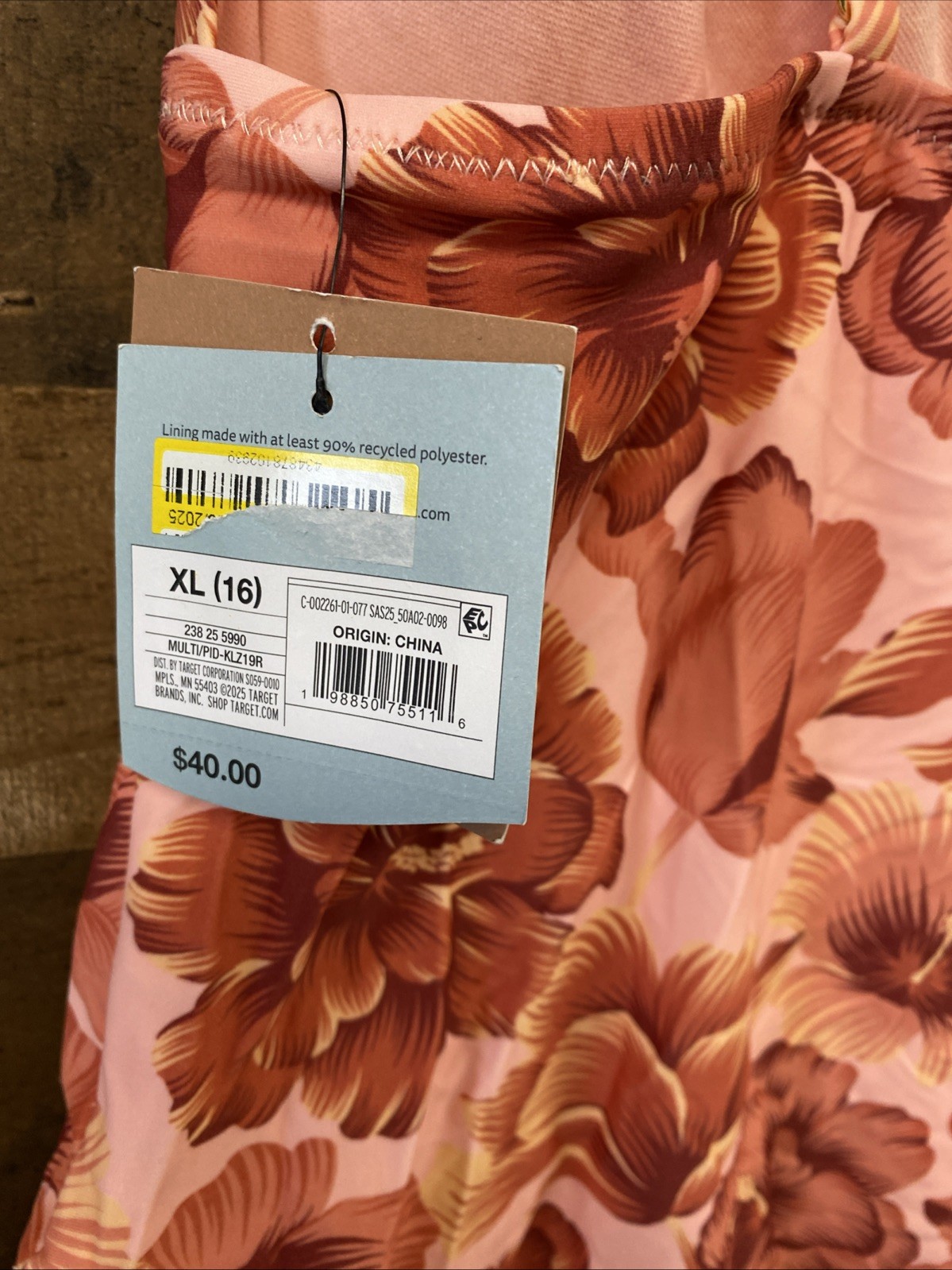 Women's Hibiscus Print Full Coverage One Piece Swimsuit - Shade & Shore Pink XL