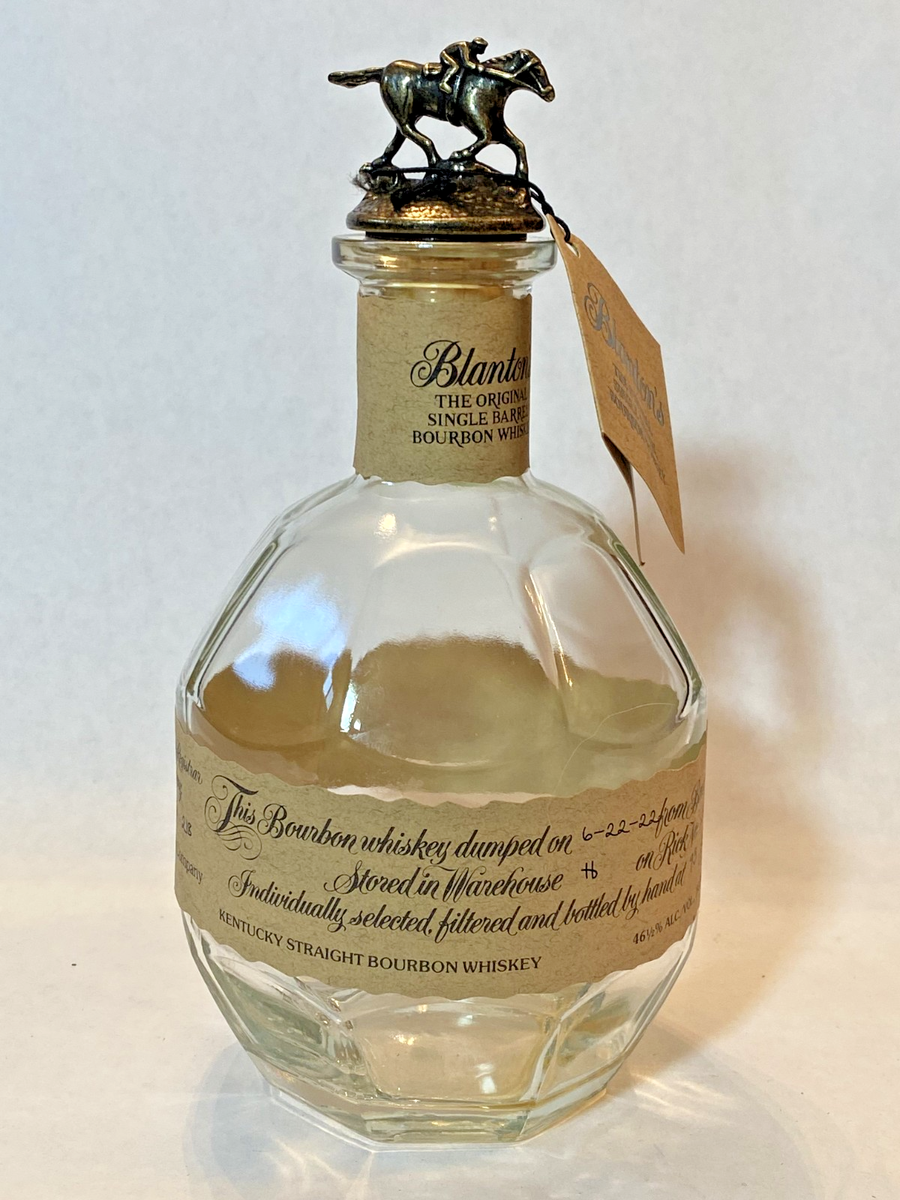 Blanton's Empty Decanter with “N” Topper, protective sleeve and