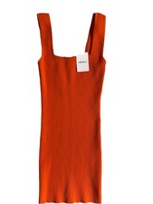 Forever 21 Bodycon Ribbed TShirt Dress Women's Small Orange New