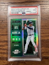 2018 Panini Chronicles Contenders Optic #4 Ronald Acuna Jr. Green PSA 9