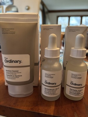 The Ordinary Squalane Cleanser & Multi Peptide Serum & Niacinamide 10%