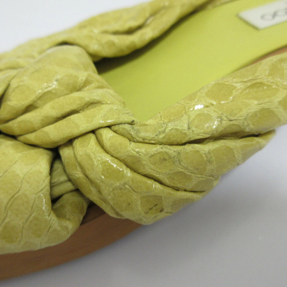 Jimmy Choo Python Embossed Ribbon Flat Sandals Ye… - image 16