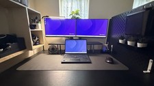 Dual Monitor Setup 2x 24inch Full HD Samsung Monitors With Premium Monitor Arms