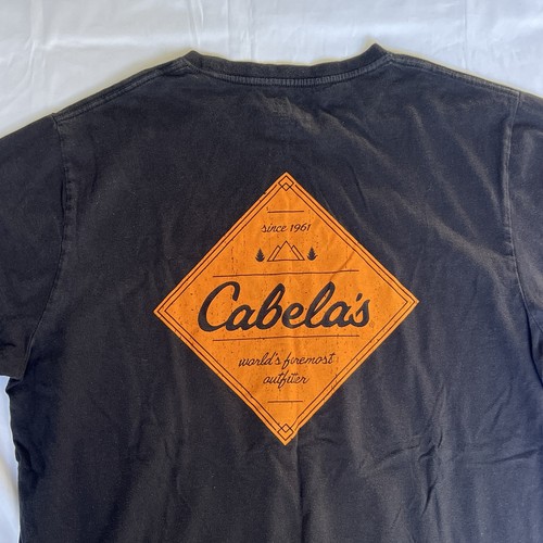 Cabelas Shirt L Black Outfitter Fishing Hunting Camping Fly Bow Big Game 3285