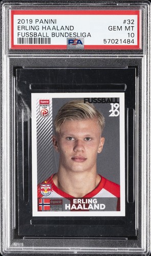 2019 PANINI FUSSBALL BUNDESLIGA #32 ERLING HAALAND ROOKIE RC PSA 10