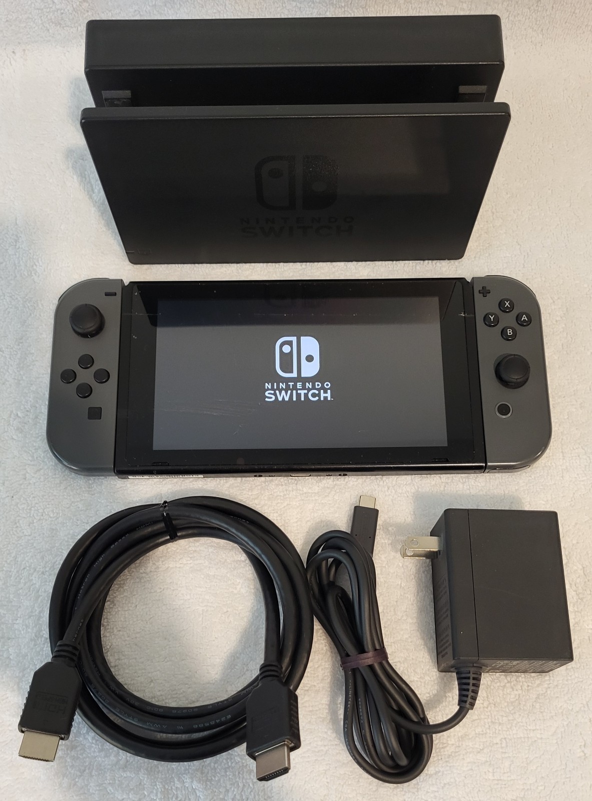 Nintendo Switch Console System Gray w/ Dock, Joy-Cons, HDMI, & OEM Power Cable