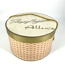 Vintage Allen  s Hat Box Shop Of Originals Pink and Gold