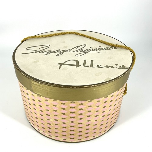 Vintage Allen’s Hat Box Shop Of Originals Pink and Gold