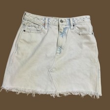 Abercrombie Fitch Zoe Natural Rise Vintage A-Line Denim Skirt Light Wash 4 27