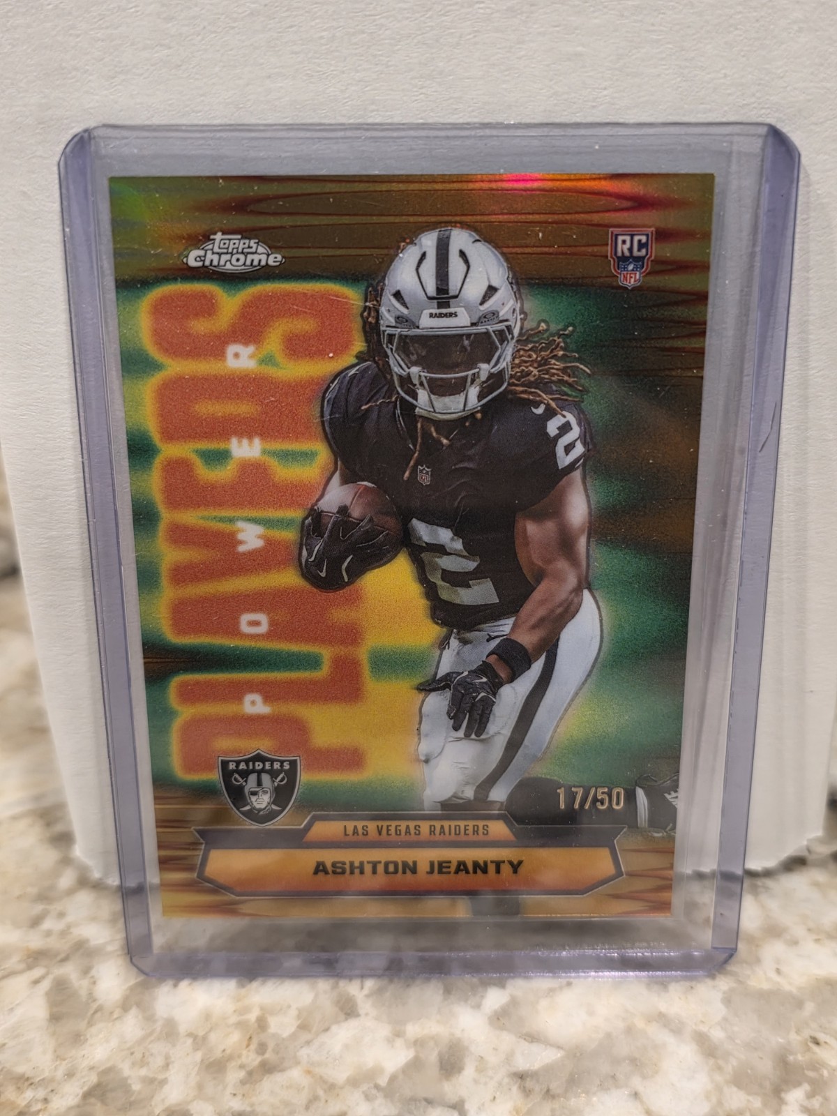 Ashton Jeanty Topps Chrome Power Players #14 Gold Refractor