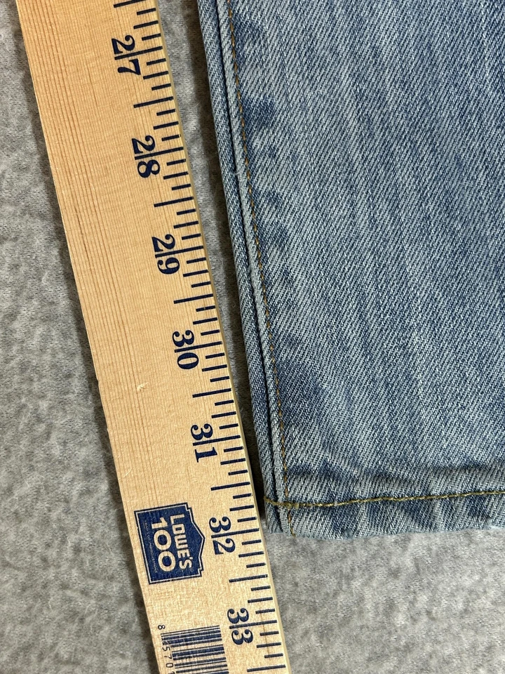 Pantalones de mezclilla Abercrombie Fitch para hombre 31x32 lavado claro A&F ajustados botones mosca patinador punk Foto 4 de 4