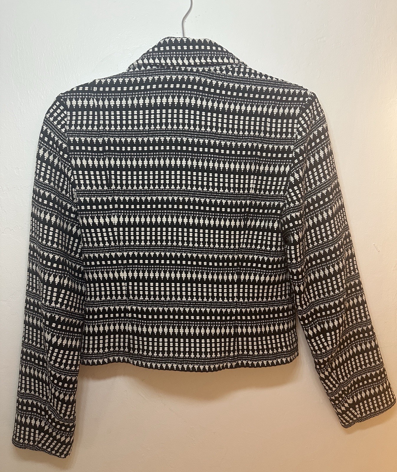 Ted Baker Black White Geometric Pattern Biker Jac… - image 2