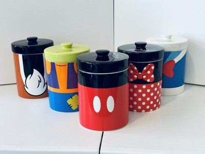 Disney Character Ceramic Kitchen Canister Set of 5 Disney Parks